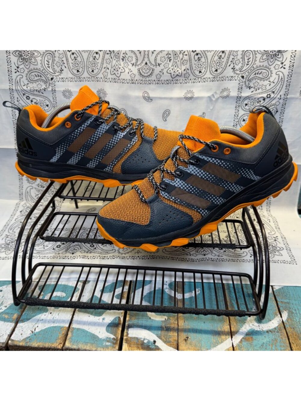 Adidas Galaxy Trail M Running/Training Grey/Orange Shoe Mens Size 7.5 EUC